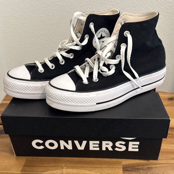 Converse Classic Black and White High-Tops - Picture 1 of 5